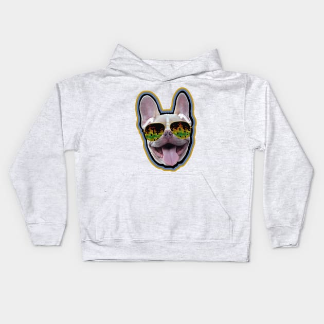 French Bull Dog Airbuds & shades Kids Hoodie by BOEC Gear